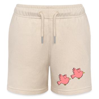bird colors 2 - Kids Organic Sweat Shorts by Stanley/Stella - soft Ecru - Front