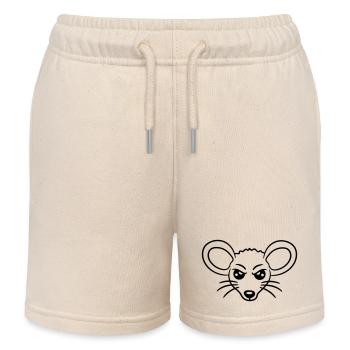 Mouse looks angry angry frustrated angry aggressive - Kids Organic Sweat Shorts by Stanley/Stella - soft Ecru - Front