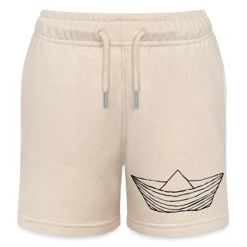 Bateau en papier - Short de jogging enfant bio Stanley/Stella - écru doux - Devant