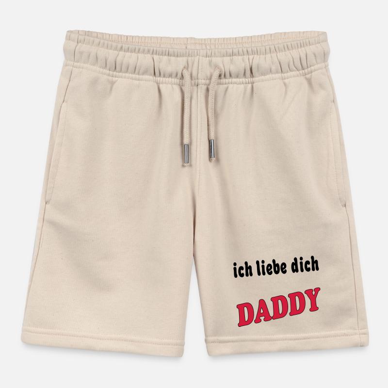Ich liebe dich DADDY Kids Organic Sweat Shorts by Stanley/Stella