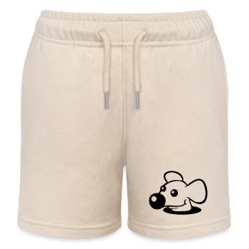 Mouse Big Nose Bottom Hole Mouse Hole Peeps Cute - Kids Organic Sweat Shorts by Stanley/Stella - soft Ecru - Front