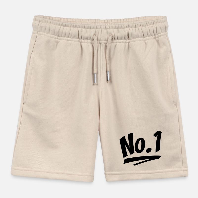 number one Kids Organic Sweat Shorts by Stanley/Stella