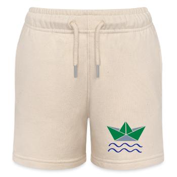 Bateau en papier - Short de jogging enfant bio Stanley/Stella - écru doux - Devant