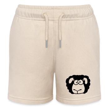 Black Sheep Face Head Funny Scary Cool - Kids Organic Sweat Shorts by Stanley/Stella - soft Ecru - Front