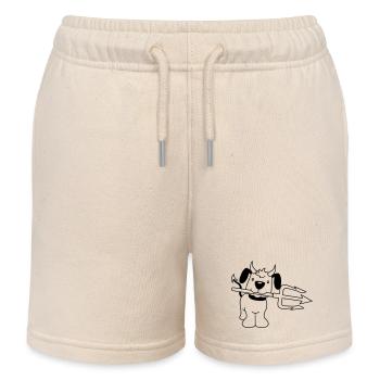 Chien Diable Satan Enfer Mal Trident Cornes Cool - Short de jogging enfant bio Stanley/Stella - écru doux - Devant