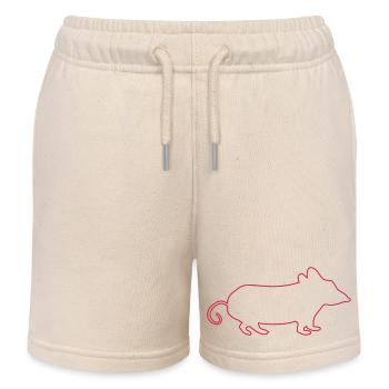 Mouse Animal - Kids Organic Sweat Shorts by Stanley/Stella - soft Ecru - Front