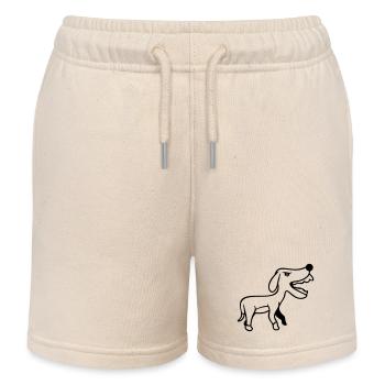 Dog, Furious, Biting, , Aggressive, Attack - Kids Organic Sweat Shorts by Stanley/Stella - soft Ecru - Front