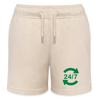 24/7 Service logo symbol - Kids Organic Sweat Shorts by Stanley/Stella - soft Ecru - Front