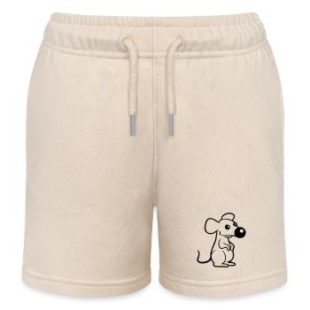 Maus Große Nase Mäuschen Kleine Ratte Nager Süß - Kinder Organic Joggingshorts Mini Bolter von Stanley/Stella - Natur - Vorne