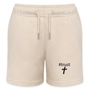 #trust in Jesus - Kids Organic Sweat Shorts by Stanley/Stella - soft Ecru - Front