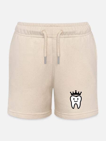Zahn Krone - Kinder Organic Joggingshorts Mini Bolter von Stanley/Stella - Natur