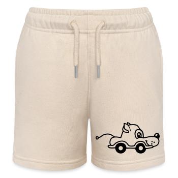 Dog Car Toy Remote Controlled Driving Wheels Cute - Kids Organic Sweat Shorts by Stanley/Stella - soft Ecru - Front