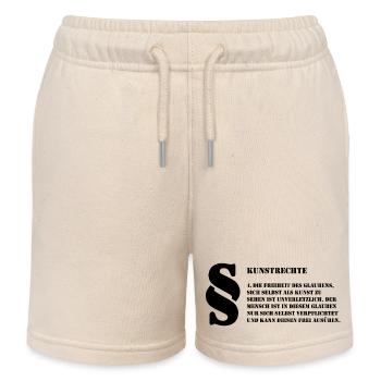 4 Kunstrechte | Jeder Mensch ist Kunst - Kinder Organic Joggingshorts Mini Bolter von Stanley/Stella - Natur - Vorne