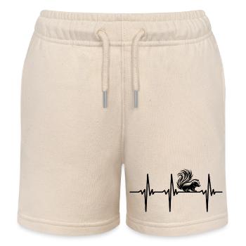 Battement de cœur pour les mignonnes moufettes - Short de jogging enfant bio Stanley/Stella - écru doux - Devant