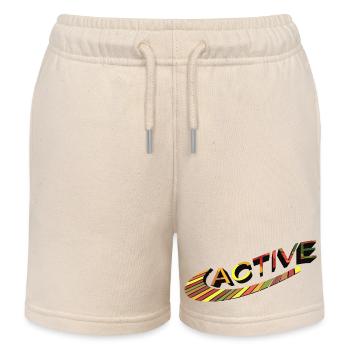 Active - from Abstractterry - Kids Organic Sweat Shorts by Stanley/Stella - soft Ecru - Front