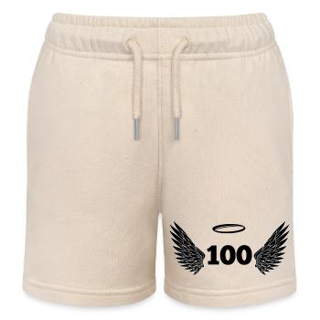Numéro 100 ange - 100e anniversaire ailes - Short de jogging enfant bio Stanley/Stella - écru doux - Devant