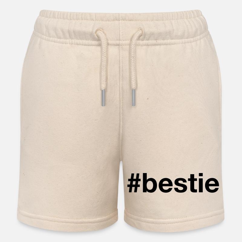 BESTIE Hashtag Meilleur ami Bester Freund - Short de jogging enfant bio Stanley/Stella - écru doux