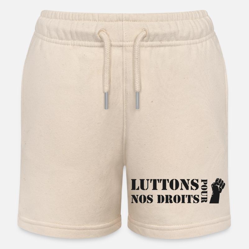 Luttons pour nos Droits ! - Short de jogging enfant bio Stanley/Stella - écru doux