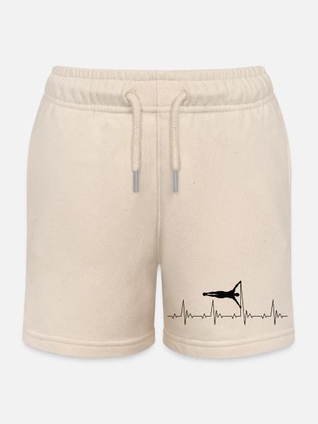 Calisthenics Human Flag Heartbeat Fréquence Puls - Short de jogging enfant bio Stanley/Stella - écru doux