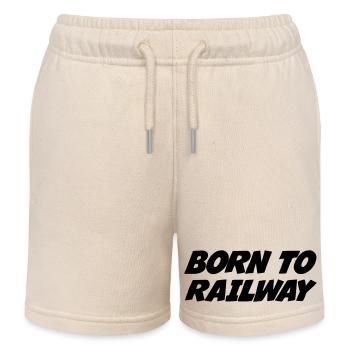 Eisenbahner / Eisenbahnen / Eisenbahn / Bahn - Kinder Organic Joggingshorts Mini Bolter von Stanley/Stella - Natur - Vorne