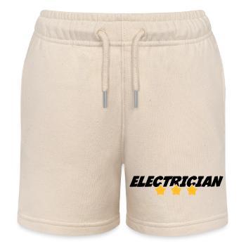 Electrician Electricity Elektriker Electricien Job - Kids Organic Sweat Shorts by Stanley/Stella - soft Ecru - Front