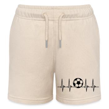 fußball ekg, Puls, Herzschlag, Fußballer, Sport - Kinder Organic Joggingshorts Mini Bolter von Stanley/Stella - Natur - Vorne