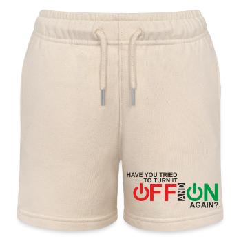 Lebendiges Design der Ein-/Aus-Taste - Kinder Organic Joggingshorts Mini Bolter von Stanley/Stella - Natur - Vorne