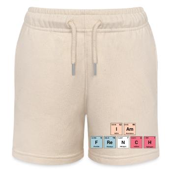 I am French en éléments périodiques - Short de jogging enfant bio Stanley/Stella - écru doux - Devant