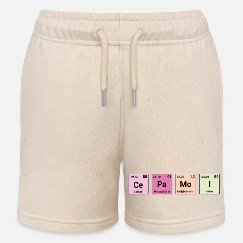 Cepamoi en éléments périodiques - Short de jogging enfant bio Stanley/Stella - écru doux
