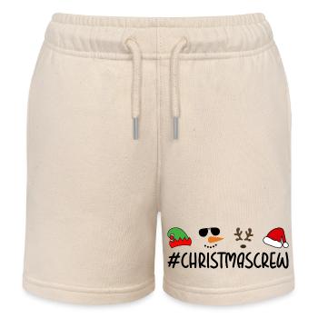 Whimsical Christmas Collage - Kids Organic Sweat Shorts by Stanley/Stella - soft Ecru - Front