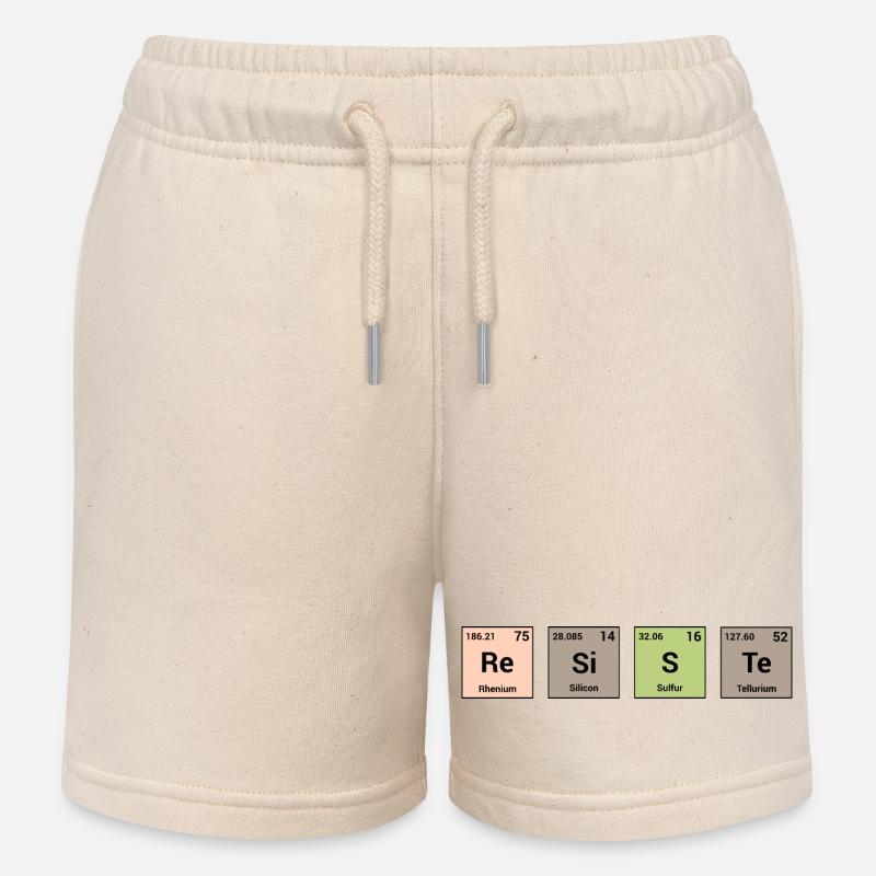 Résiste en éléments périodiques - Short de jogging enfant bio Stanley/Stella - écru doux