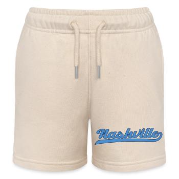 Nashville Tennessee Lettering Design - Kids Organic Sweat Shorts by Stanley/Stella - soft Ecru - Front