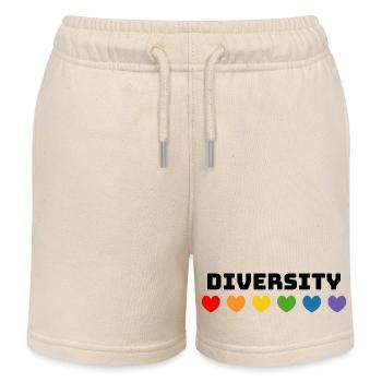 Regenbogenherzchen Diversity LGBT lgbtqi queer - Kinder Organic Joggingshorts Mini Bolter von Stanley/Stella - Natur - Vorne