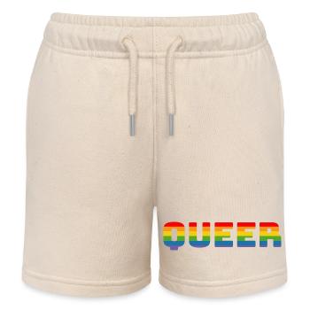 Rainbow queer LGBT CSD Chemise lgbtqi queer - Short de jogging enfant bio Stanley/Stella - écru doux - Devant