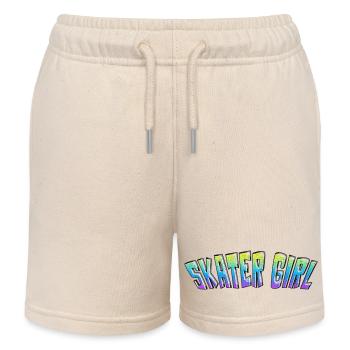 Skater Girl Design - Kids Organic Sweat Shorts by Stanley/Stella - soft Ecru - Front