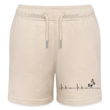 Heartbeat horse - Kids Organic Sweat Shorts by Stanley/Stella - soft Ecru - Front
