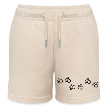 Cartoon Cats Paws - Kids Organic Sweat Shorts by Stanley/Stella - soft Ecru - Front