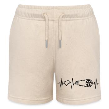 Heartbeat Bicycle Love Vélo Chaîne Pulse Logo - Short de jogging enfant bio Stanley/Stella - écru doux - Devant
