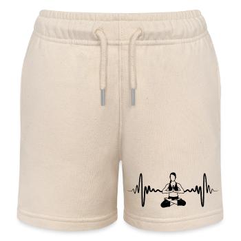 Yogini Heart Line - Kids Organic Sweat Shorts by Stanley/Stella - soft Ecru - Front