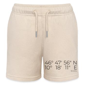 coordinates Scuol Graubünden, Switzerland - Kids Organic Sweat Shorts by Stanley/Stella - soft Ecru - Front