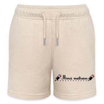 MAÎTRESSE. MAITRE. MERCI. MERCI MAÎTRESSE. MAITRES - Short de jogging enfant bio Stanley/Stella - écru doux - Devant