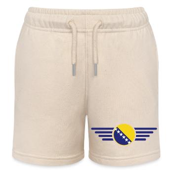 I Love Bosnia, Elegance Style Design T-Shirt - Kids Organic Sweat Shorts by Stanley/Stella - soft Ecru - Front