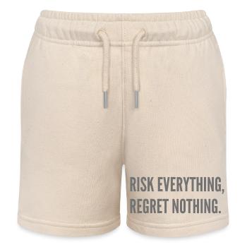 Risk everything, regret nothing. - Kids Organic Sweat Shorts by Stanley/Stella - soft Ecru - Front