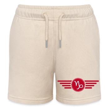 Zodiac sign Capricorn, exclusive t-shirt design - Kids Organic Sweat Shorts by Stanley/Stella - soft Ecru - Front