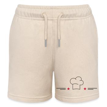 Toque de chef avec étoiles - Short de jogging enfant bio Stanley/Stella - écru doux - Devant