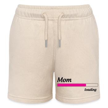 Mom loading... Please Wait - Mother-to-be - Kids Organic Sweat Shorts by Stanley/Stella - soft Ecru - Front