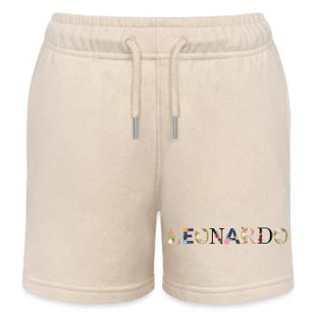 LEONARDO Name mit Blumen geschmückt - Kinder Organic Joggingshorts Mini Bolter von Stanley/Stella - Natur - Vorne