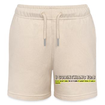 Inspirierende Liebe und christliches Zitat-Design - Kinder Organic Joggingshorts Mini Bolter von Stanley/Stella - Natur - Vorne