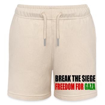 break the siege freedom for gaza - Kids Organic Sweat Shorts by Stanley/Stella - soft Ecru - Front