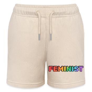 Arc-en-ciel FÉMINISTE - Short de jogging enfant bio Stanley/Stella - écru doux - Devant